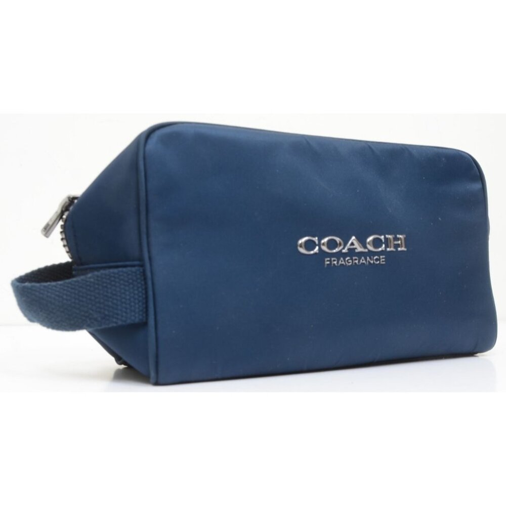 Coach Limited Edition Fragrance Men’s Travel Toiletry Dopp Bag Pouch Navy Blue